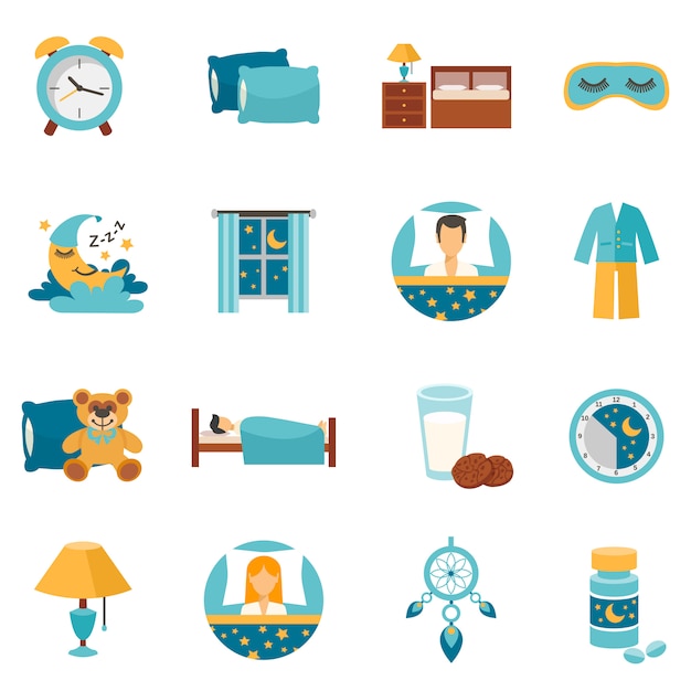 Flat Icons Sleep Time