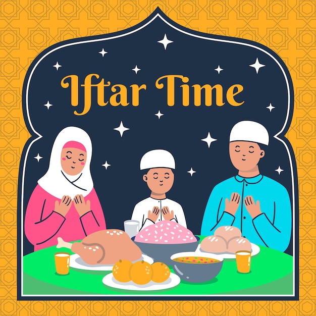 Free Vector flat iftar illustration