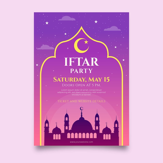 Flat iftar invitation template