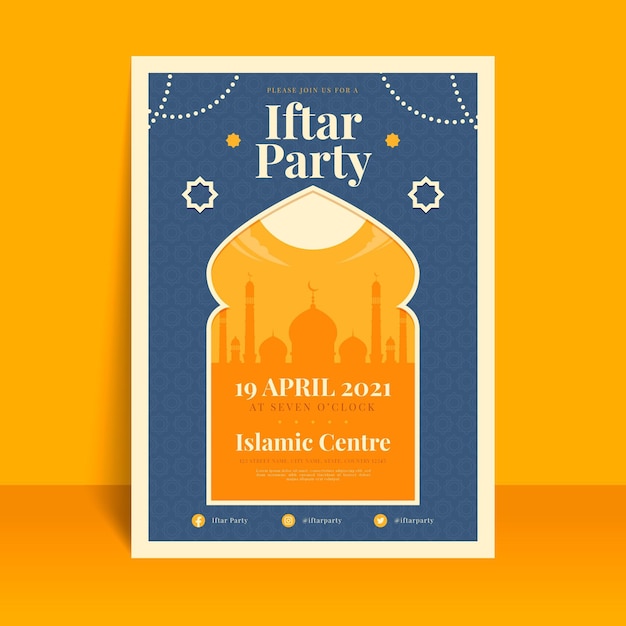 Flat iftar invitation template