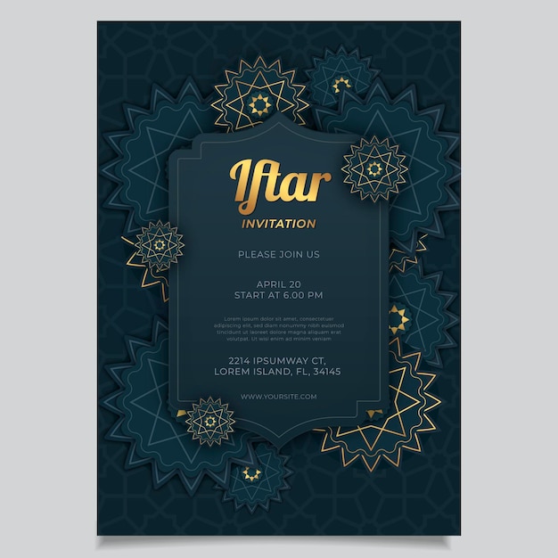 Flat iftar invitation template