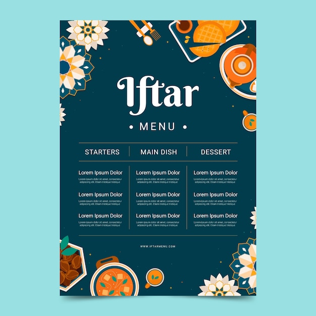 Flat iftar menu template