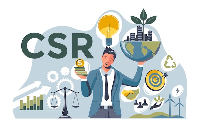 Flat illustrated csr concept