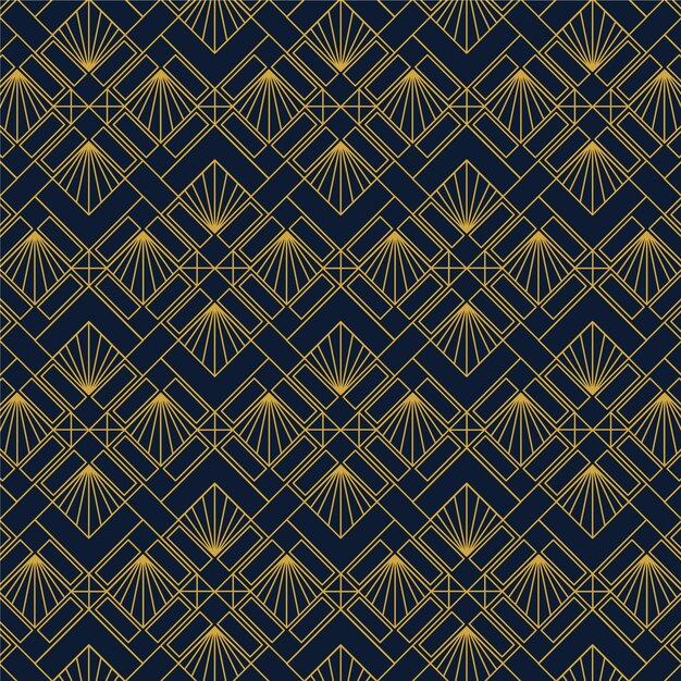 Flat illustration of art deco pattern