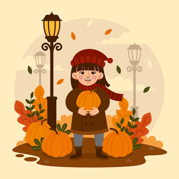 Free Vector flat illustration for autumn