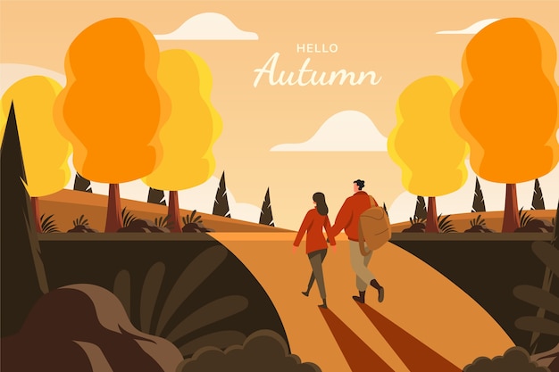 Free vector flat illustration for autumn