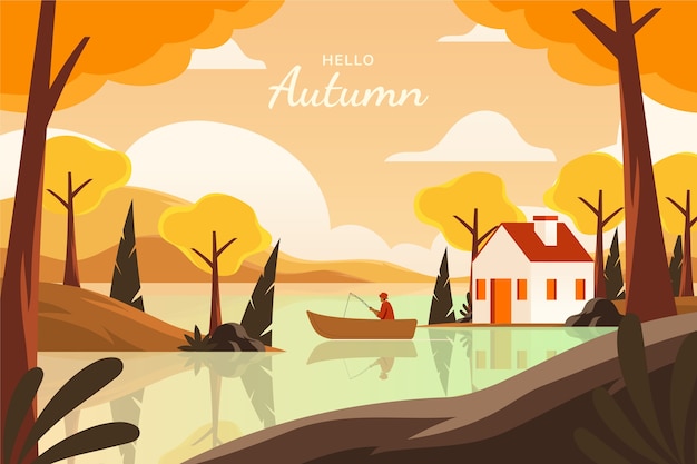 Flat illustration for autumn