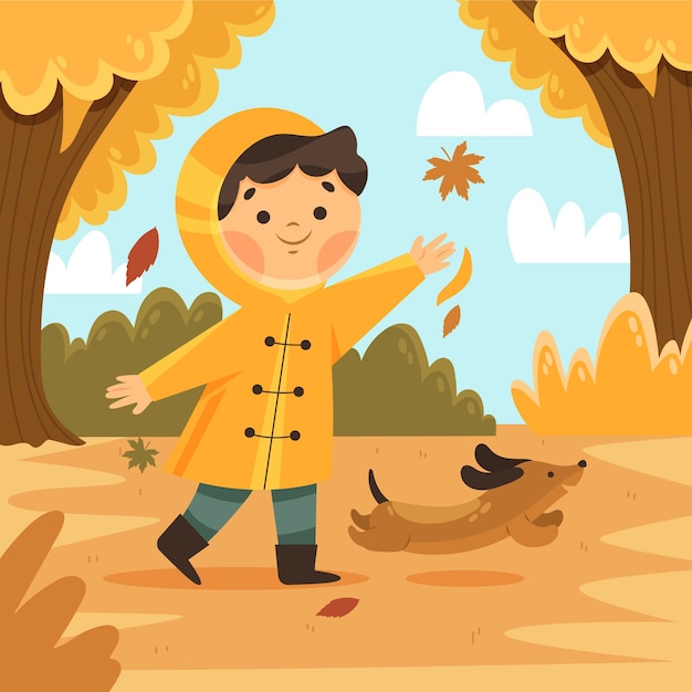 Flat illustration for autumn