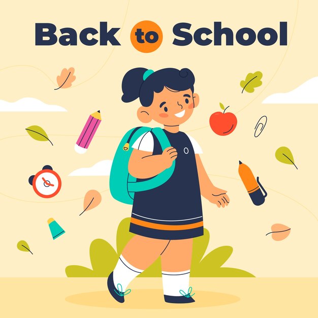 Flat illustration for back to school season