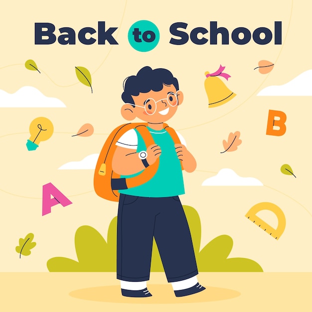 Flat illustration for back to school season