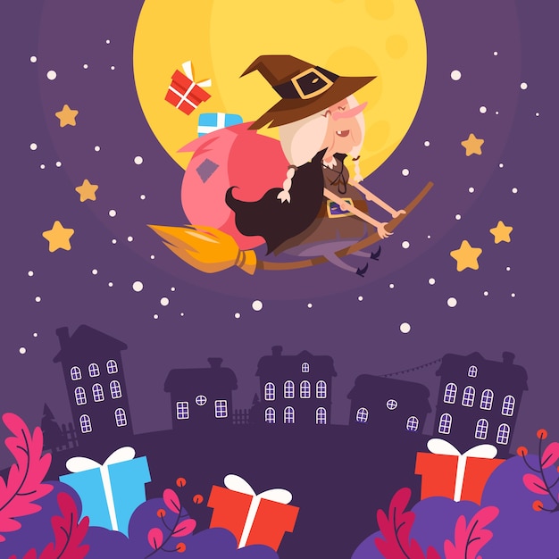 Free Vector flat illustration for befana