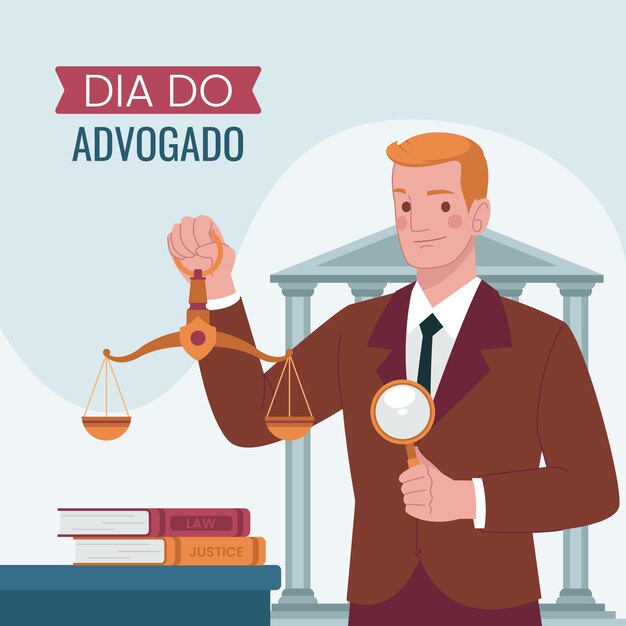 Free Vector flat illustration for brazilian lawyer's day celebration