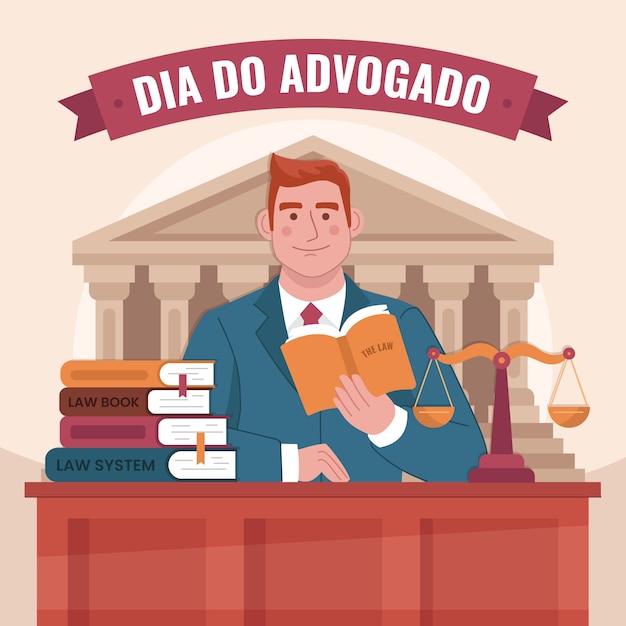 Free vector flat illustration for brazilian lawyer's day celebration