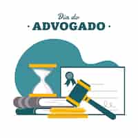 Free vector flat illustration for brazilian lawyer's day celebration