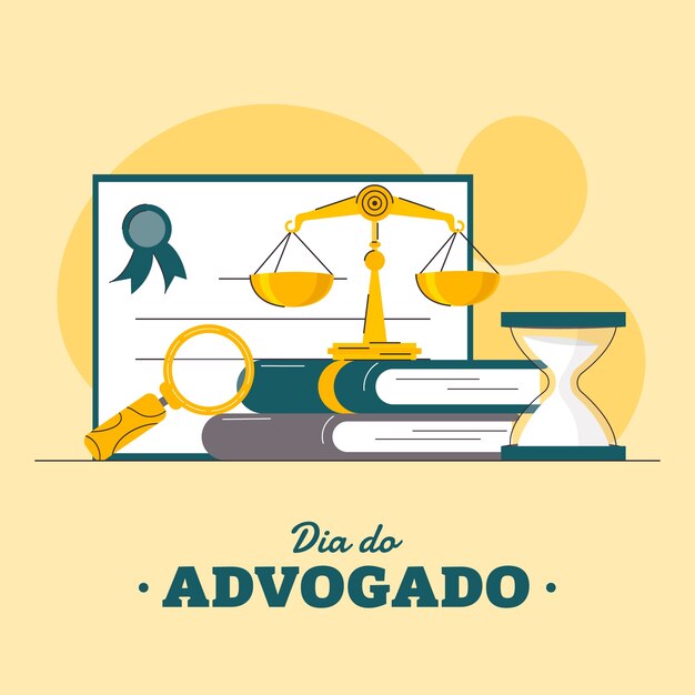 Flat illustration for brazilian lawyer's day celebration