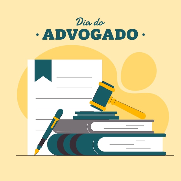 Free Vector flat illustration for brazilian lawyer's day celebration