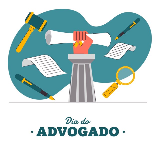 Flat illustration for brazilian lawyer's day celebration