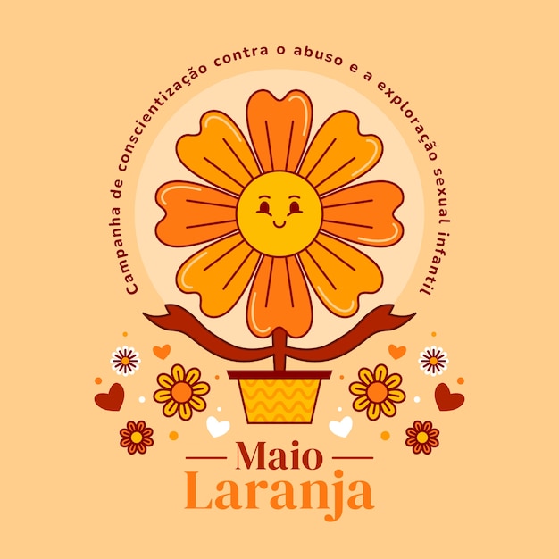 Free Vector flat illustration for brazilian maio laranja