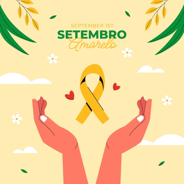 Free vector flat illustration for brazilian suicide prevention month awareness