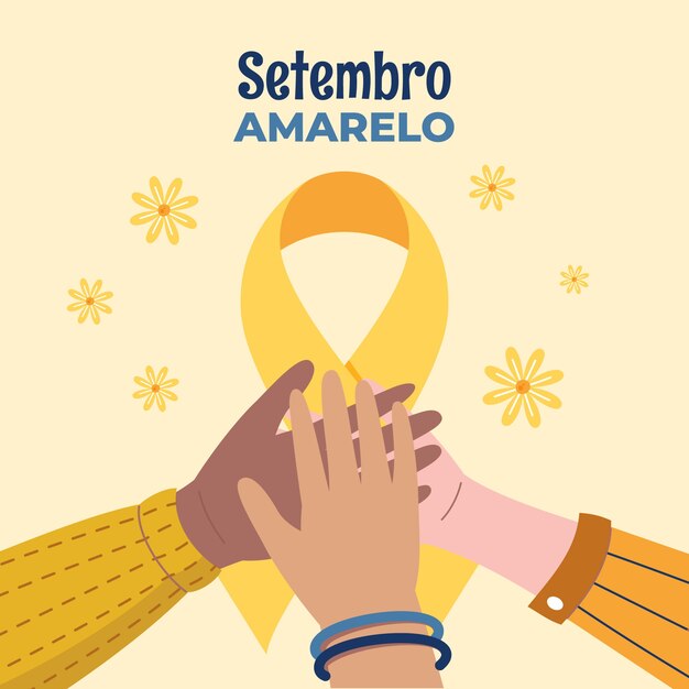 Flat illustration for brazilian suicide prevention month awareness