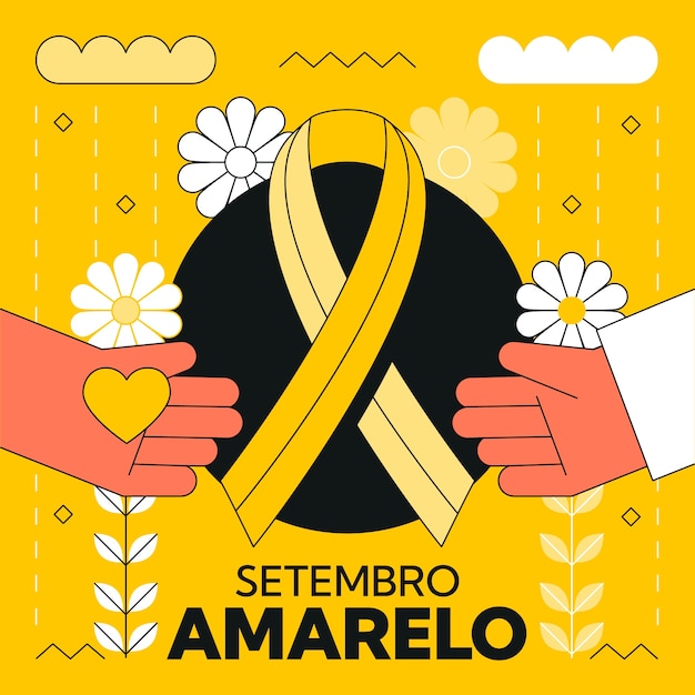 Free vector flat illustration for brazilian suicide prevention month awareness