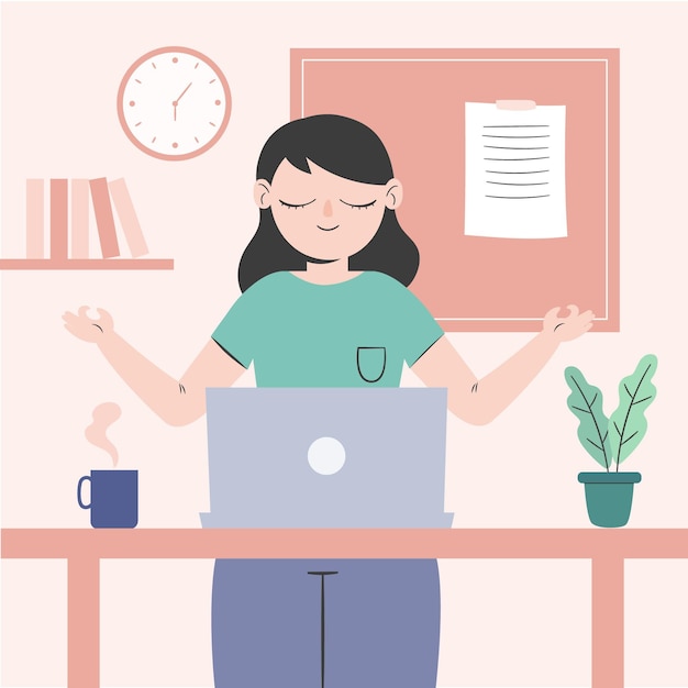 Free Vector flat illustration business woman meditating