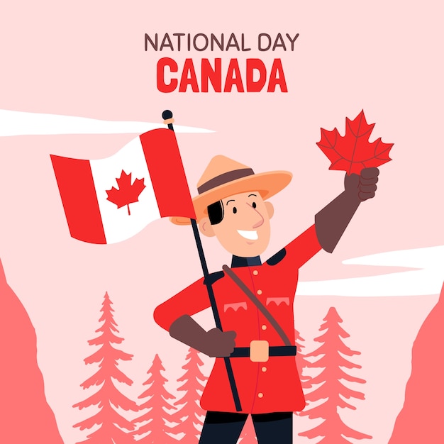 Free Vector flat illustration for canada day celebration