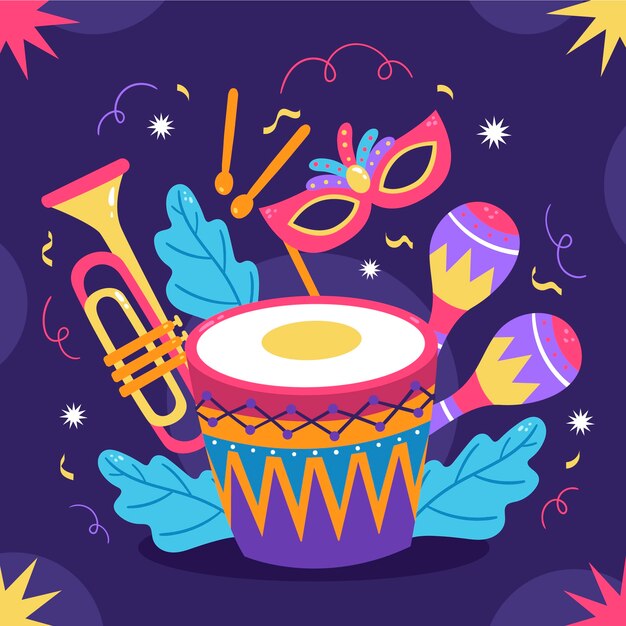 Flat illustration for carnival party