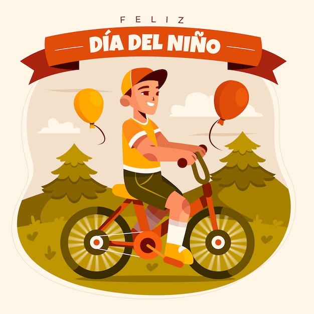 Free Vector flat illustration for children's day celebration in spanish