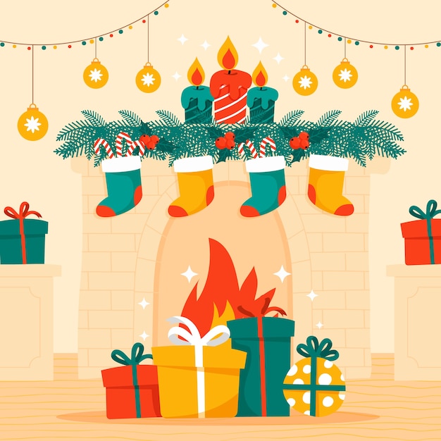 Free Vector flat illustration for christmas season celebration