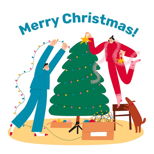 Flat illustration for christmas season celebration