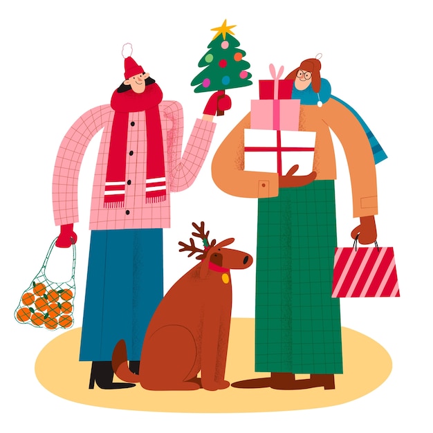 Flat illustration for christmas season celebration