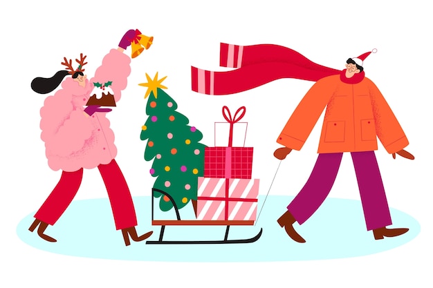 Flat illustration for christmas season celebration