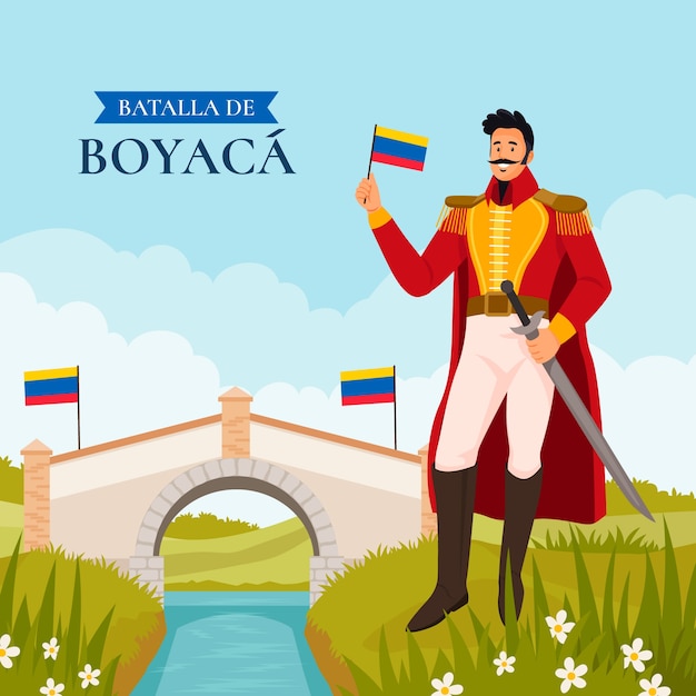 Free Vector flat illustration for colombian batalla de boyaca