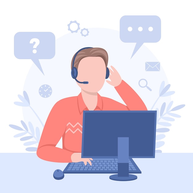 Free vector flat illustration customer support