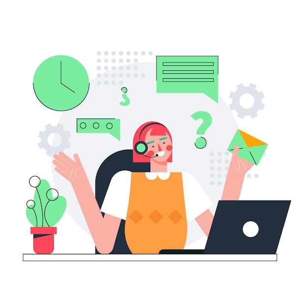 Flat illustration customer support