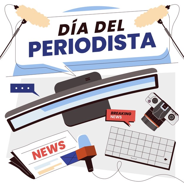 Flat illustration for dia del periodista celebration