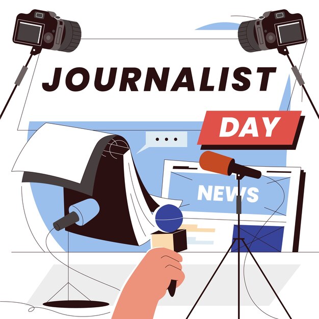 Flat illustration for dia del periodista celebration