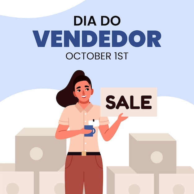 Free Vector flat illustration for dia do vendedor