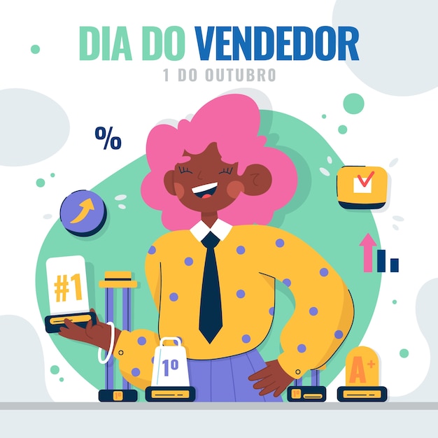 Flat illustration for dia do vendedor