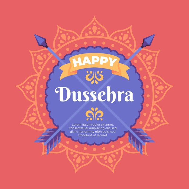 Flat illustration of dussehra event