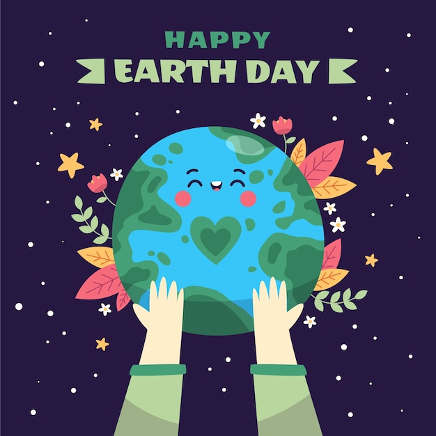 Free vector flat illustration for earth day celebration