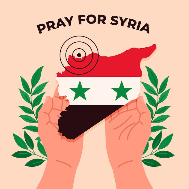 Flat illustration for the earthquake in syria