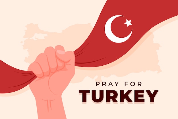 Flat illustration for the earthquake in turkey