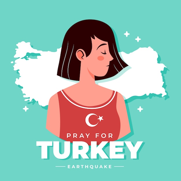 Flat illustration for the earthquake in turkey