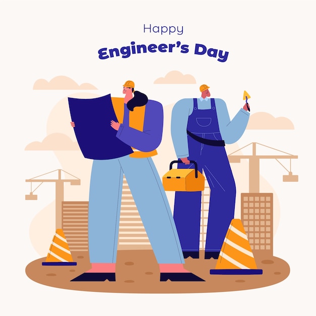 Flat illustration for engineers day celebration