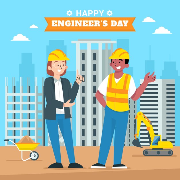 Flat illustration for engineers day celebration