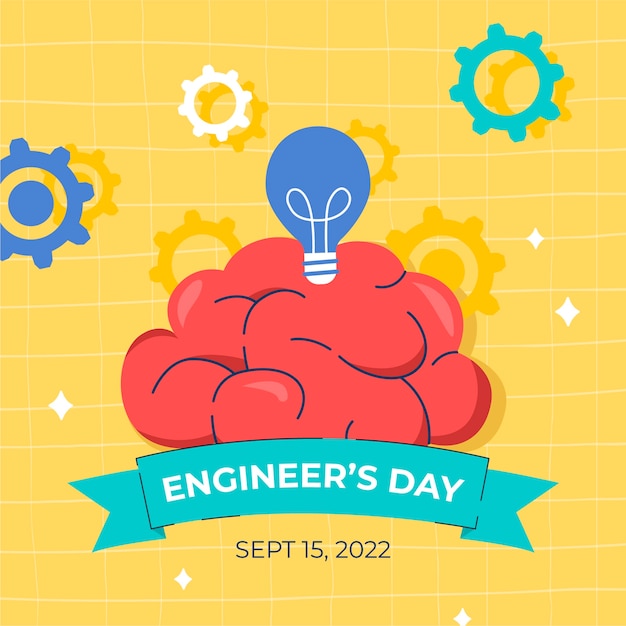 Flat illustration for engineers day celebration