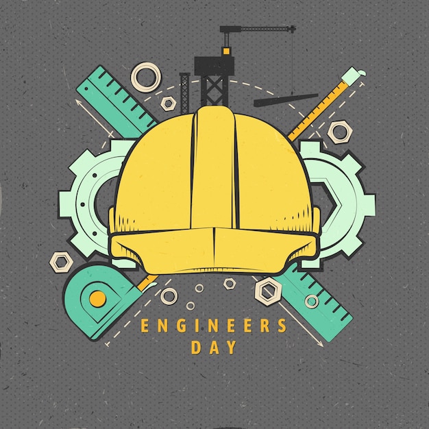 Flat illustration for engineers day celebration