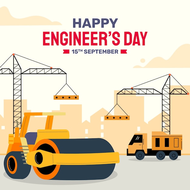 Flat illustration for engineers day